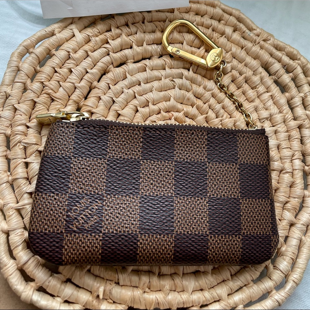Louis Vuitton key clasp pouch damier ebene cles